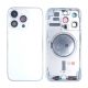 iPhone 14 Pro Back Rear Battery Cover Housing Door Replacement [With Camera Lens] [with Frame] [Silver]