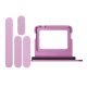 iPhone 16 / iPhone 16 Plus Side Buttons Set and Sim Card Tray Holder Replacement [Pink]