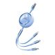 Remax Linon Series USB-A to Lightning / Micro-B / Type-C 15W Retractable Fast Charging Cable [120cm] [Blue]