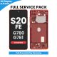 Samsung Galaxy S20FE 4G G780 / 5G G781 LCD Screen Replacement with Digitizer Assembly [With Frame] [Service Pack] [Cloud Red]