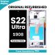 Samsung Galaxy S22 Ultra S908 OLED Screen Replacement with Digitizer Assembly [With Frame] [Original Refurbished] [Phantom White]