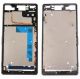 [000] Sony Xperia Z3 Middle Metal Frame Bezel Plate Housing with Dust Plug Covers [Black]
