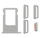 [000] iPhone 6S Plus Side Buttons Set and Sim Card Tray Holder Nano Slot Space Replacement [Silver]