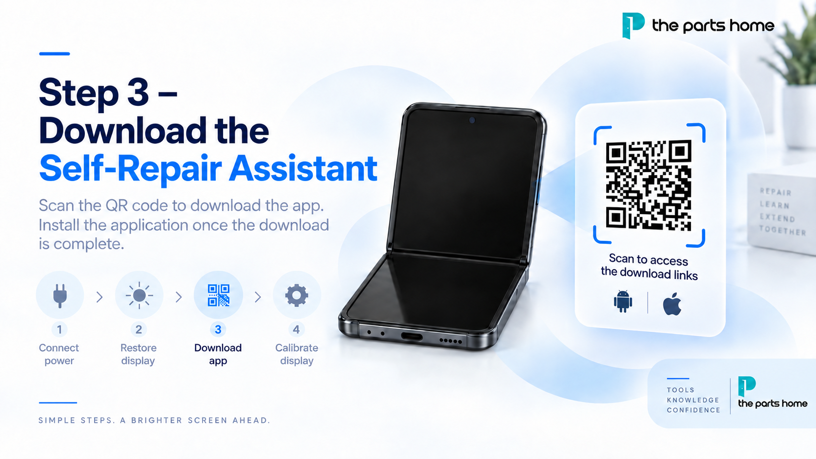 QR code to download the Samsung Self-Repair Assistant installation file